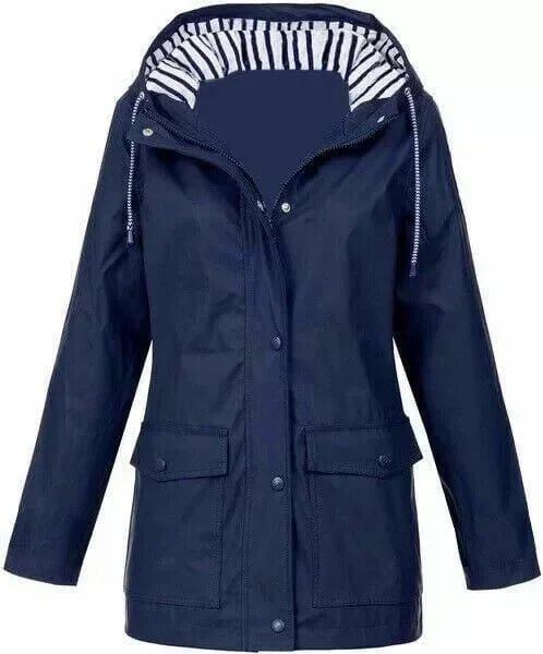 Ilektra - Giacca Impermeabile Elegante con Maniche Lunghe e Cappuccio