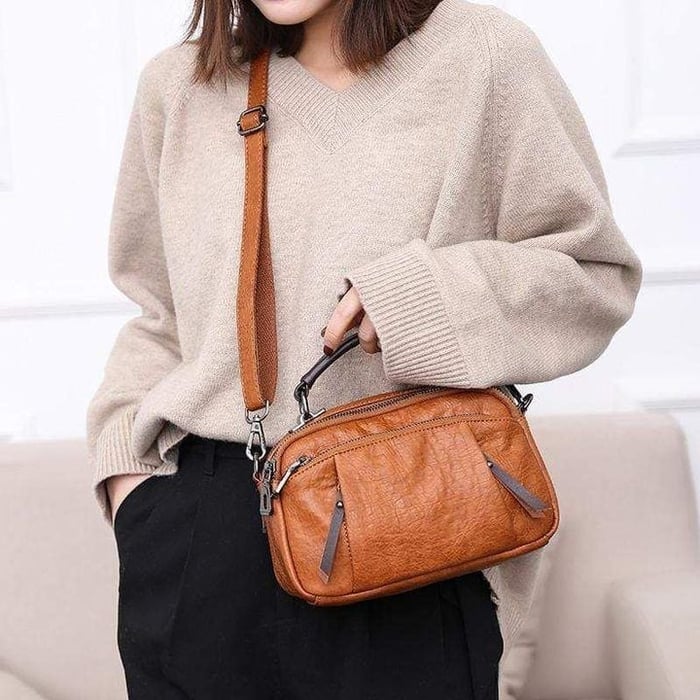 Finbjørg | Borsa Piccola e Versatile in Ombra di Cognac Dorato