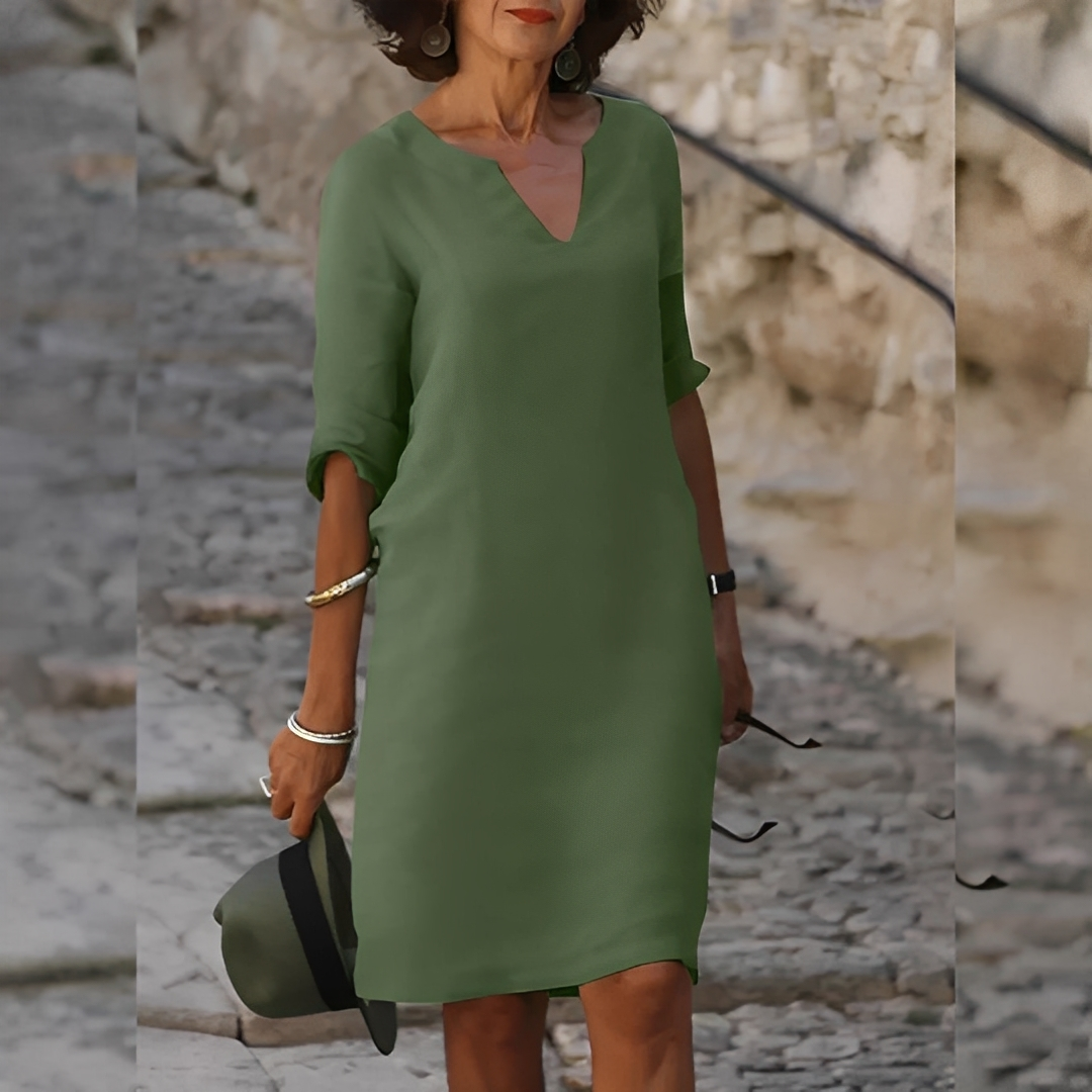 Guilaine - Vestito elegante con scollatura a V per donne