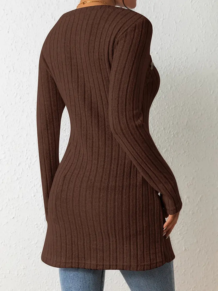 Julia™ - Top Asimmetrico a Costine alla Moda