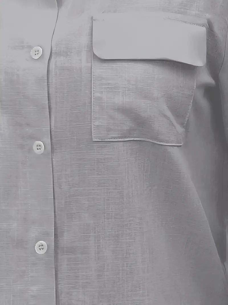 Athena - Camicia di Cotone con Tasche Frontali