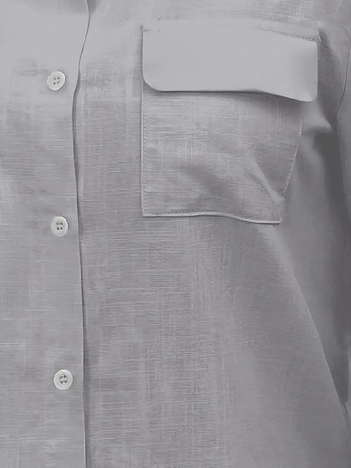 Athena - Camicia di Cotone con Tasche Frontali