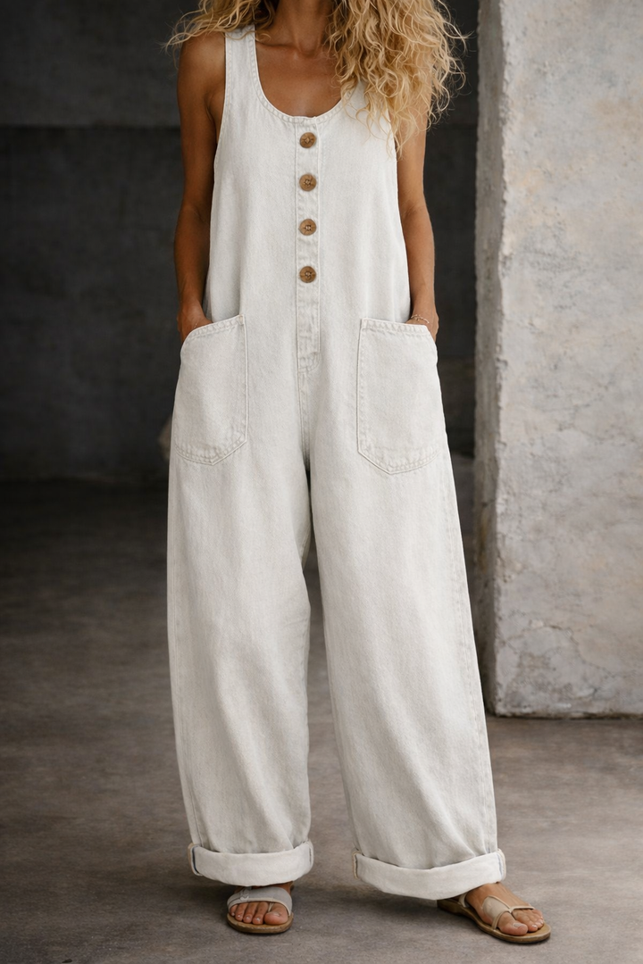 Willy | Salopette in Denim di Cotone Lavato Vintage