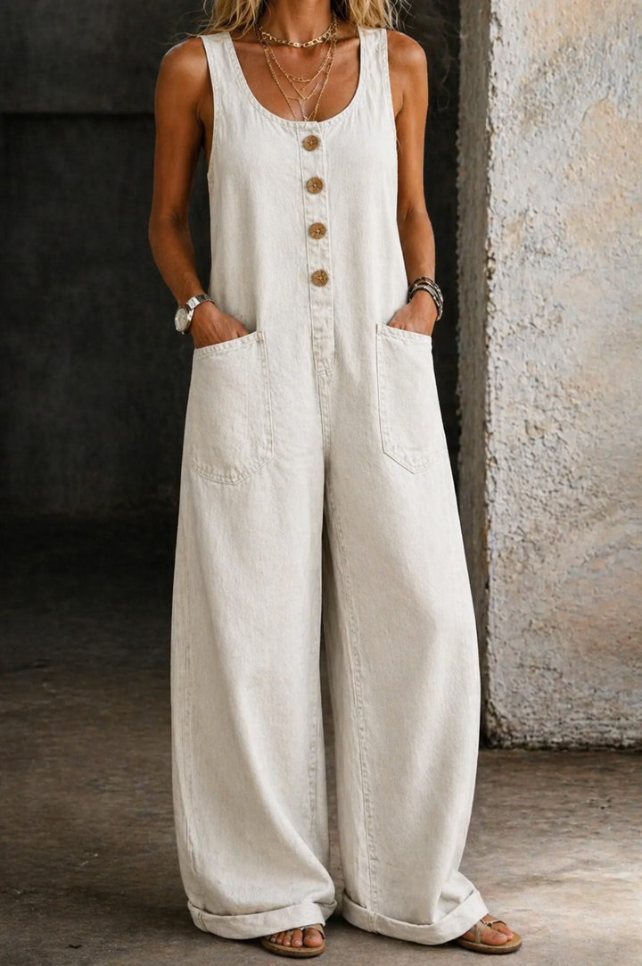 Willy | Salopette in Denim di Cotone Lavato Vintage