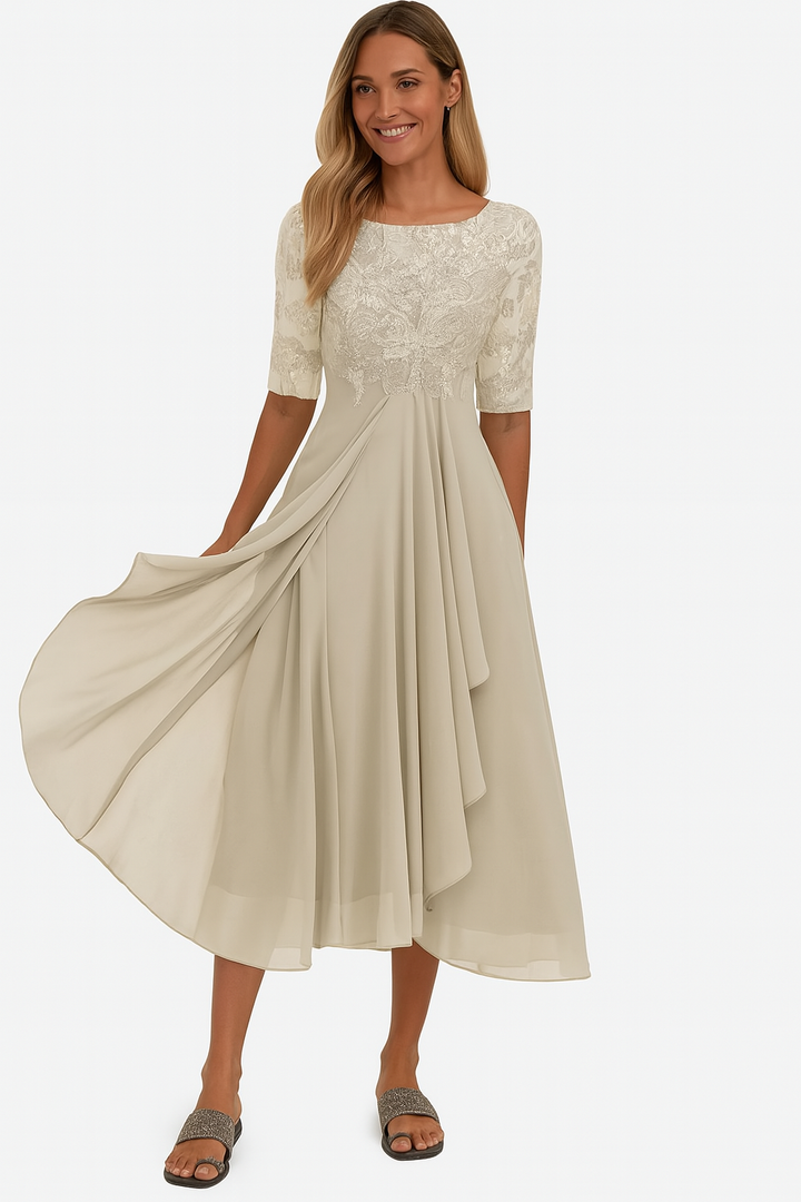 Ximena - Elegante Vestito in Pizzo per Donna al Ginocchio