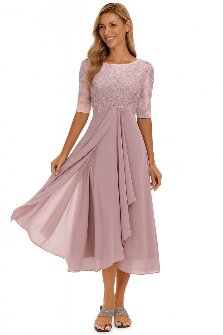 Ximena - Elegante Vestito in Pizzo per Donna al Ginocchio