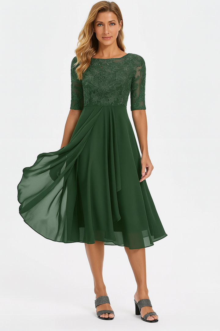 Ximena - Elegante Vestito in Pizzo per Donna al Ginocchio
