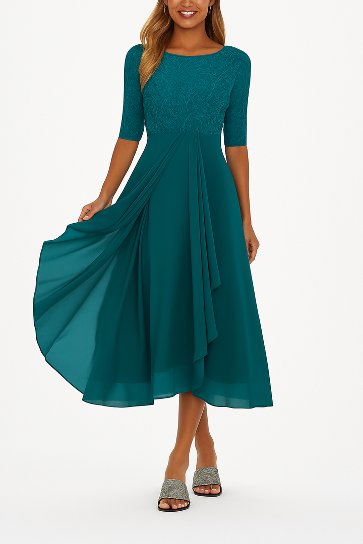 Ximena - Elegante Vestito in Pizzo per Donna al Ginocchio