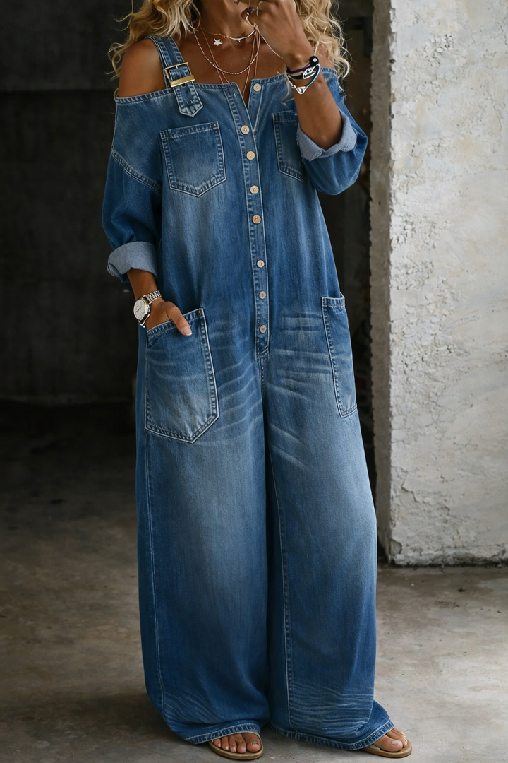 Sophia | Mono in denim senza spalline