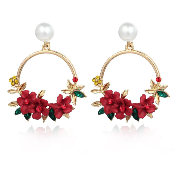 Orecchini Eleganti in Oro con Fiori e Perle