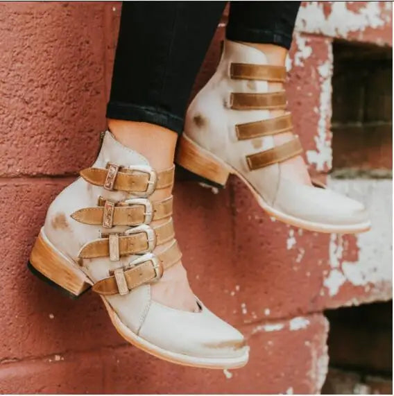 Tacchi in Pelle Vintage con Fibbia