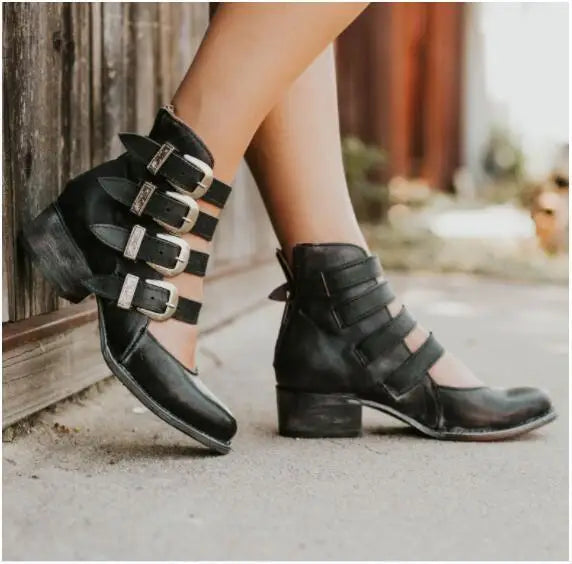 Tacchi in Pelle Vintage con Fibbia