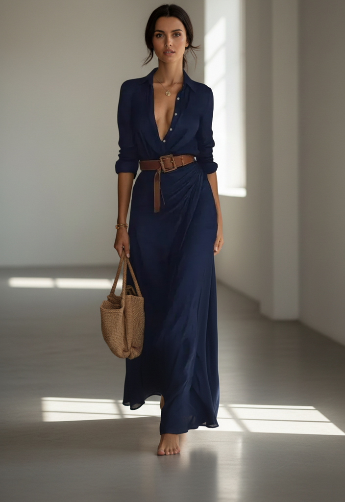Ilona Maxi Dress – Chic & Senza Tempo in Khaki