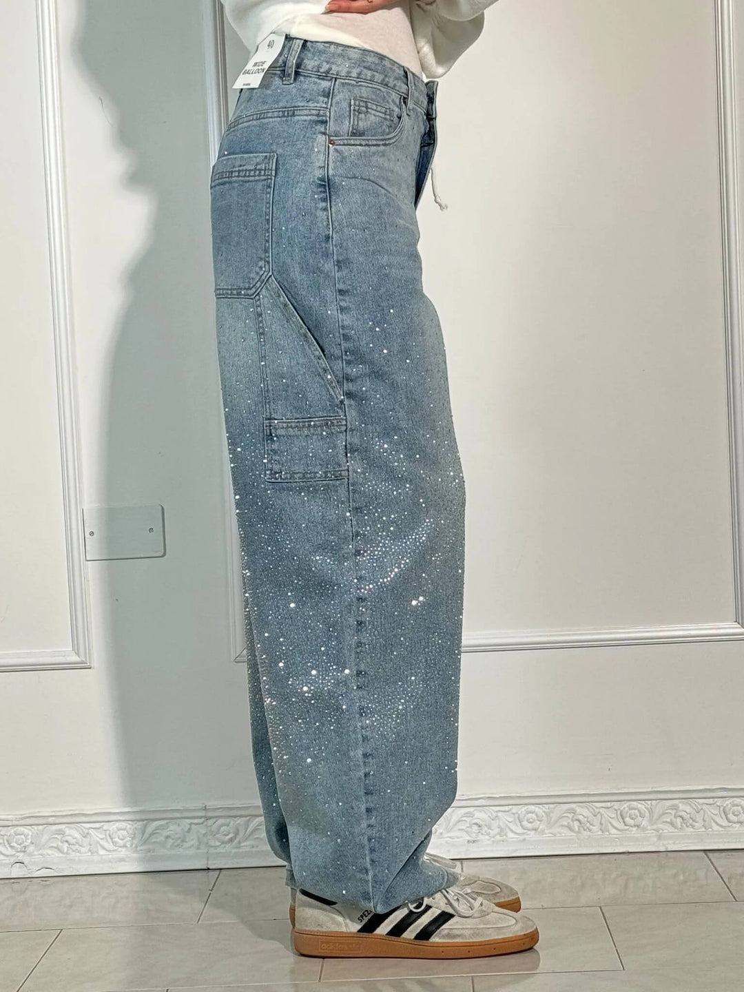 Jeans in Denim Carpenter Balloon Brillanti