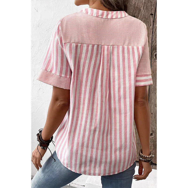 Abby – Blusa a Strisce con Bottoni