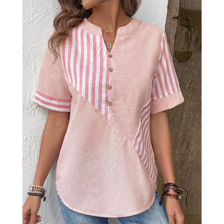 Abby – Blusa a Strisce con Bottoni