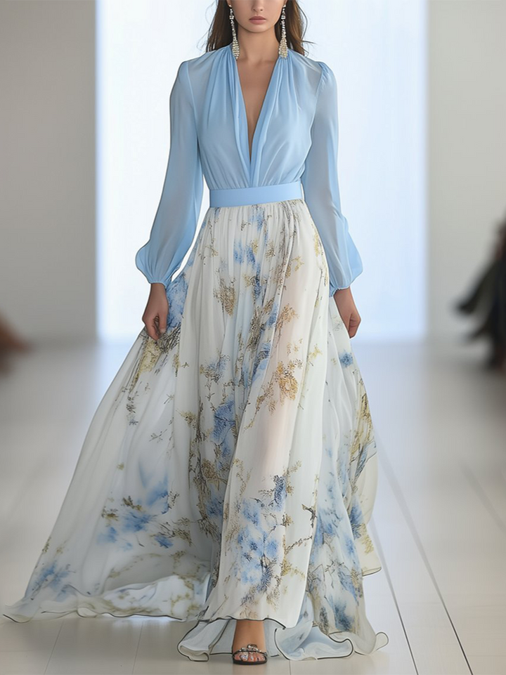 Abigail | Vestito Lungo con Stampa Floreale Stupefacente