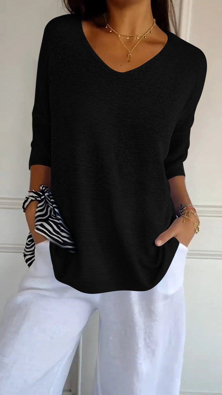 Top Primaverile con Scollatura a V