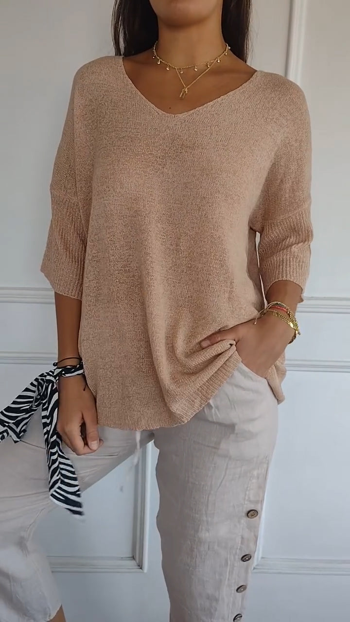 Top Primaverile con Scollatura a V