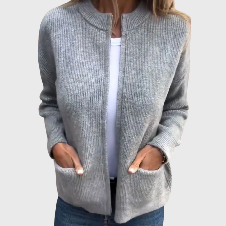 Cardigan autunnale con zip