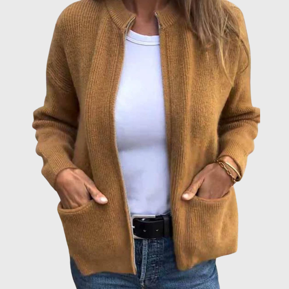 Cardigan autunnale con zip