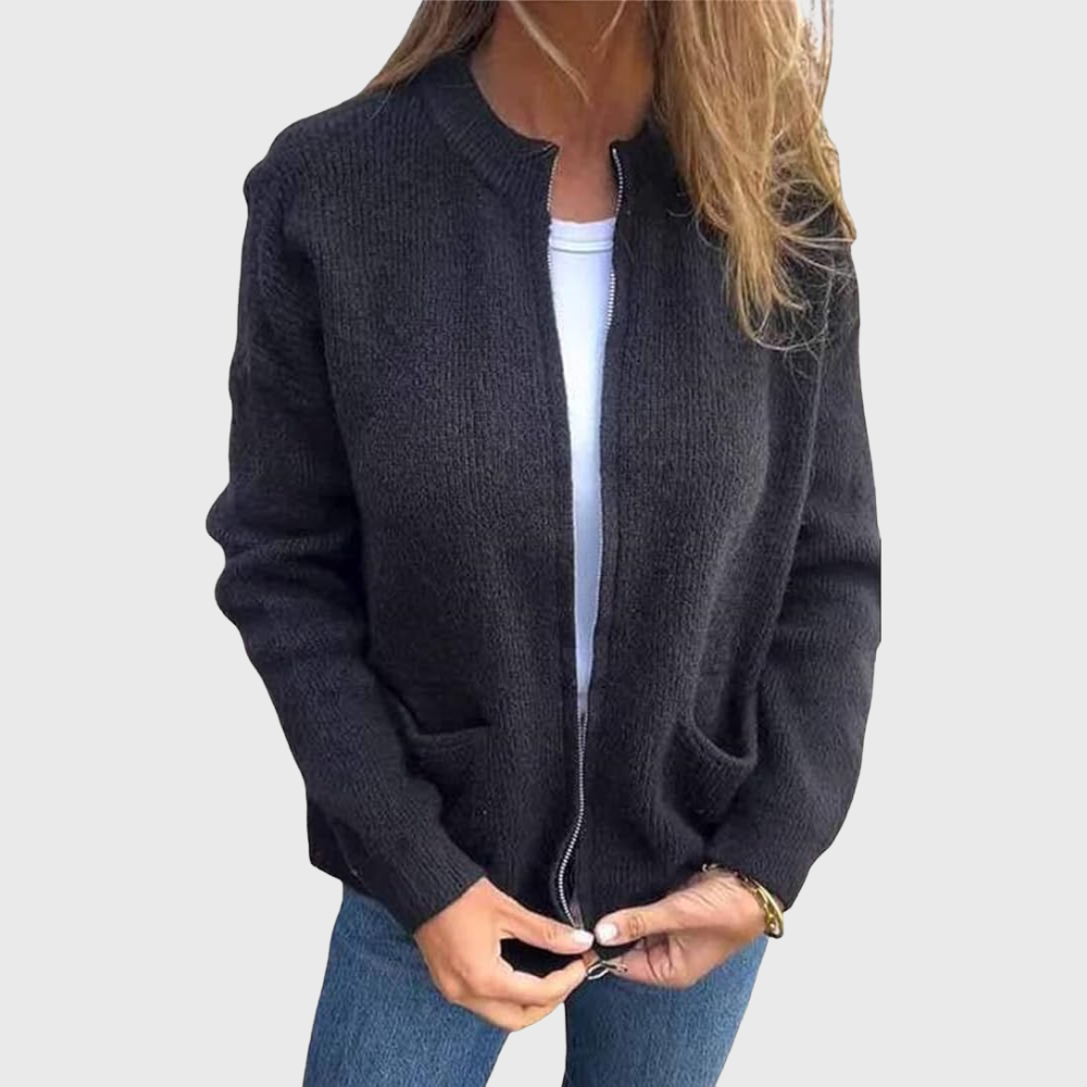 Cardigan autunnale con zip