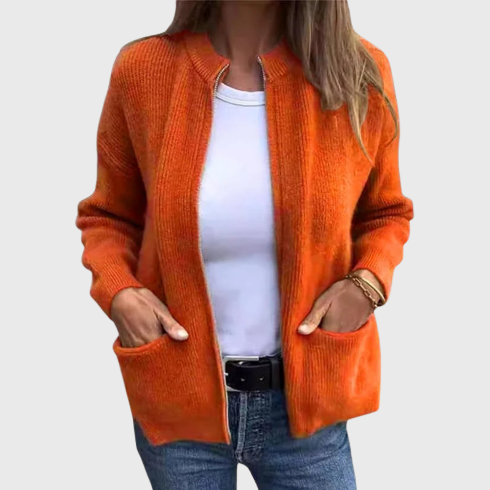 Cardigan autunnale con zip