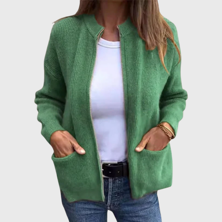 Cardigan autunnale con zip