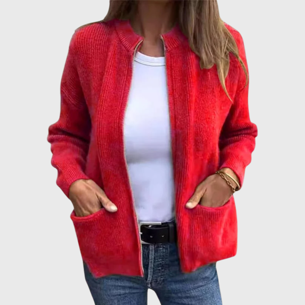 Cardigan autunnale con zip