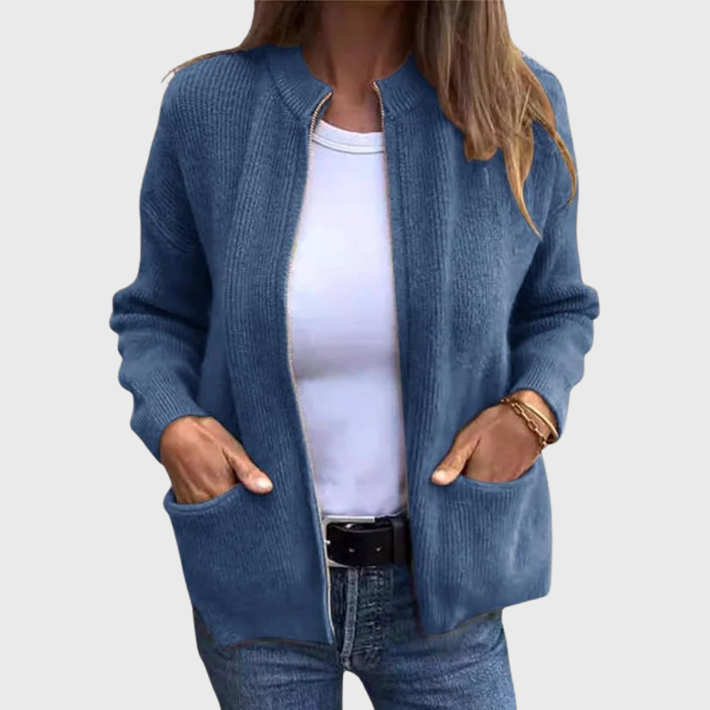 Cardigan autunnale con zip