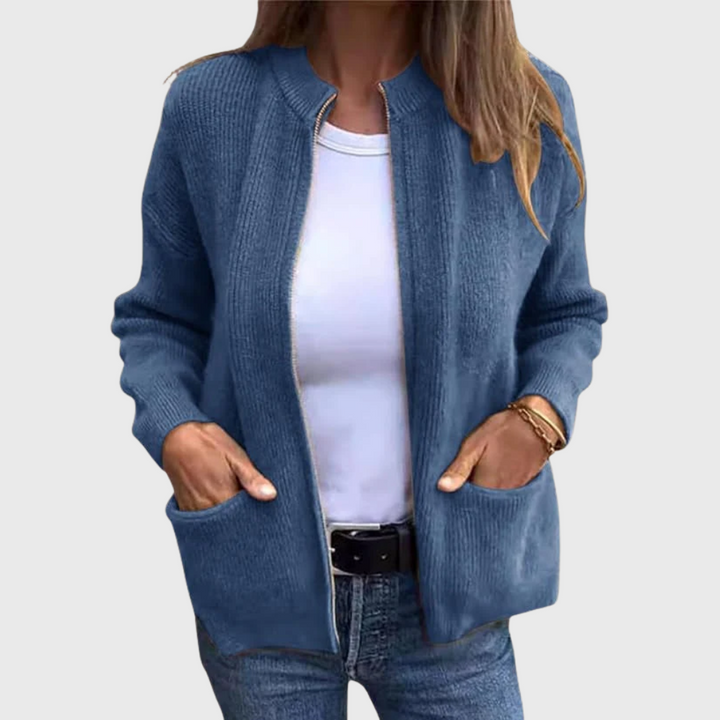 Cardigan autunnale con zip
