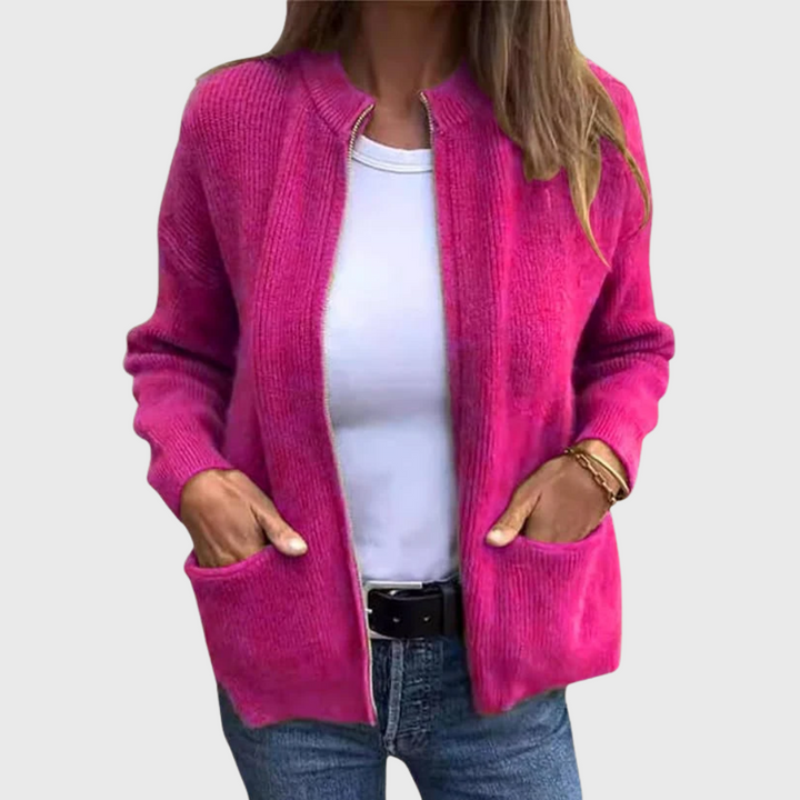 Cardigan autunnale con zip