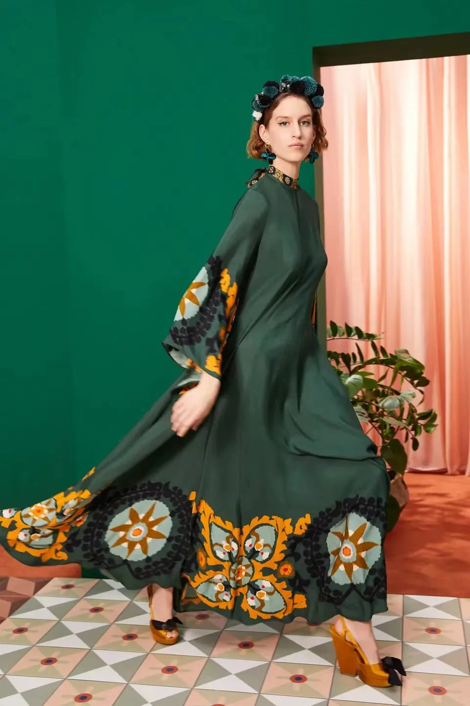 Abito Maxi Floreale Sculpted Elegance™