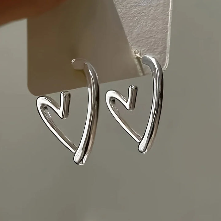 Orecchini Eleganti a Forma di Cuore in Oro Rosa