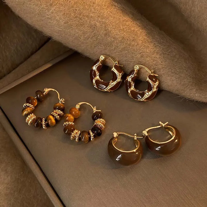 Orecchini a cerchio vintage a forma di U
