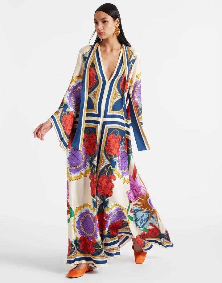 Abito Maxi Floreale Sculpted Elegance™