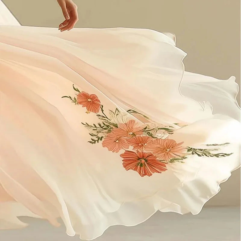 Amelia | Elegante Abito da Festa con Vita Alta e Scollatura a V