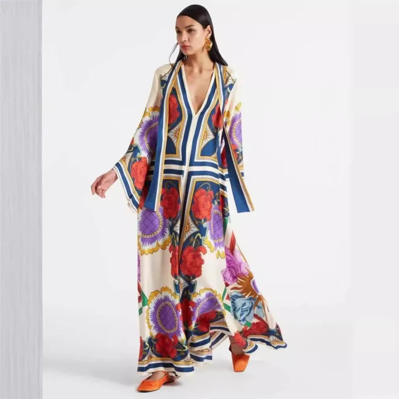 Abito Maxi Floreale Sculpted Elegance™