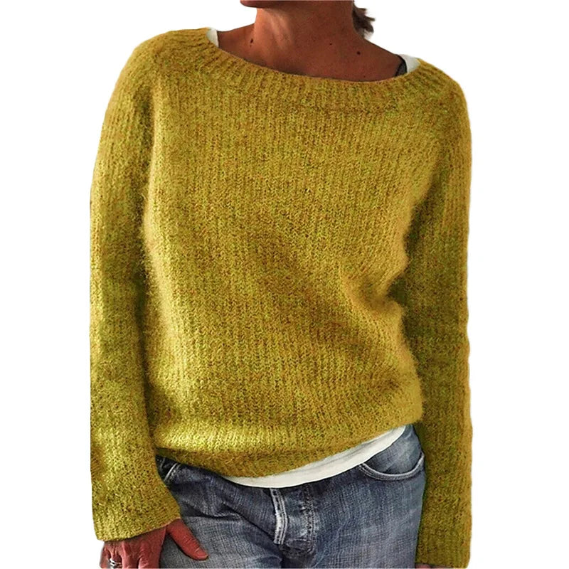 Maglione da Donna a Maniche Lunghe con Scollatura Ampia