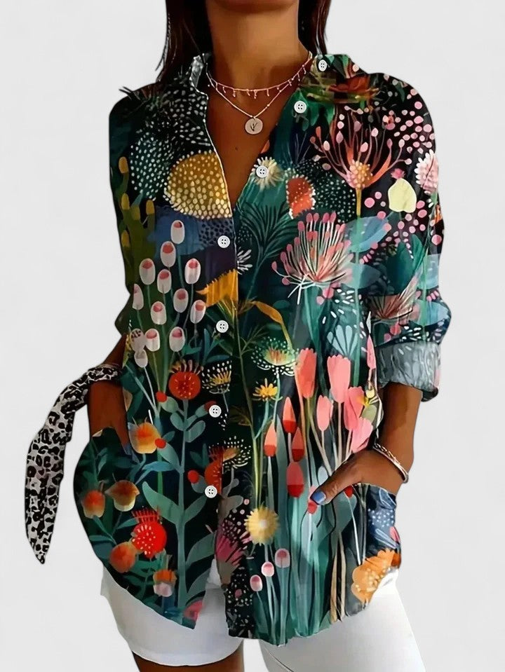 Anica - Blusa Artistica Vivace con Bottoni