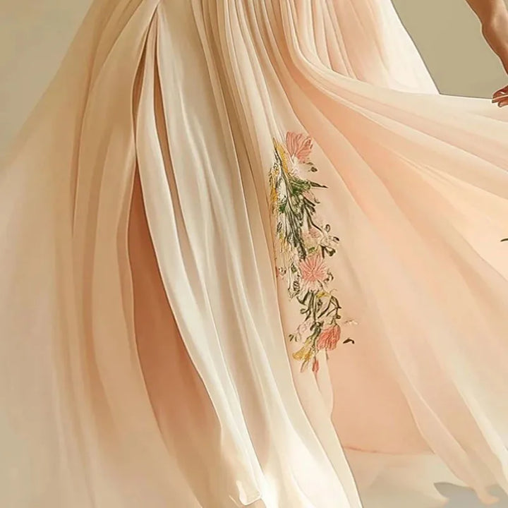 Amelia | Elegante Abito da Festa con Vita Alta e Scollatura a V