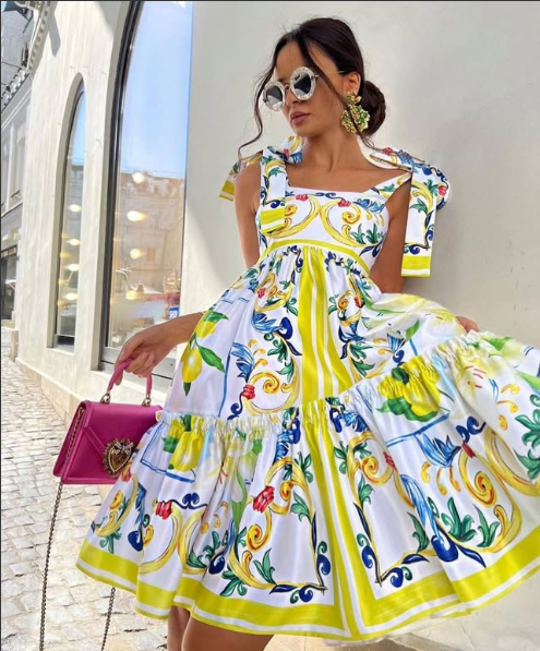 Vestito Maxi Floreale con Lacci Serena