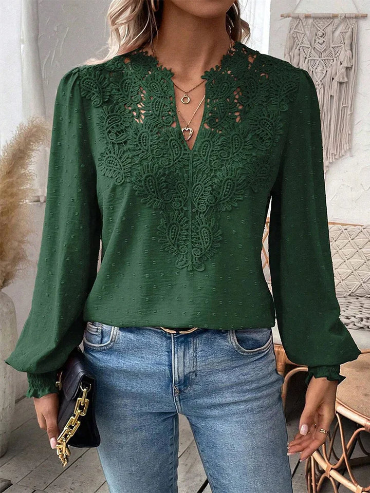 Sondra™ | Blusa di Pizzo di Lusso con Scollatura a V