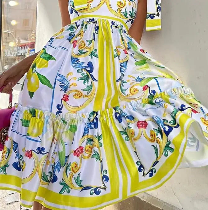 Vestito Maxi Floreale con Lacci Serena