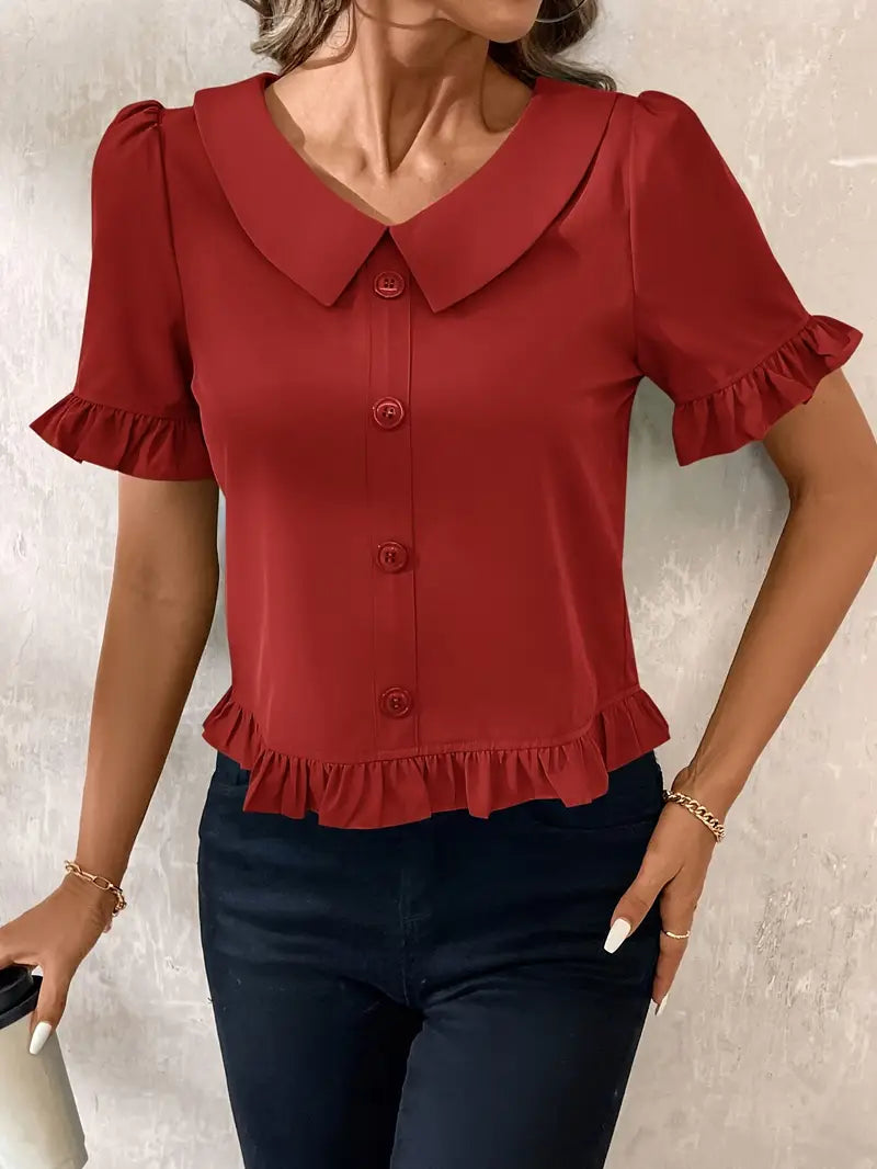 Foteini - Elegante Blusa a Maniche Corte