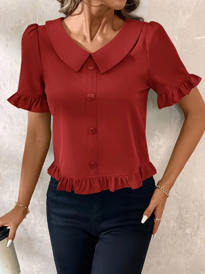Foteini - Elegante Blusa a Maniche Corte