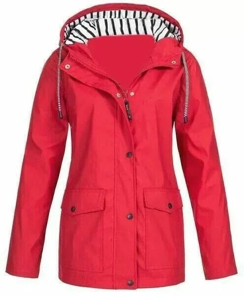 Ilektra - Giacca Impermeabile Elegante con Maniche Lunghe e Cappuccio