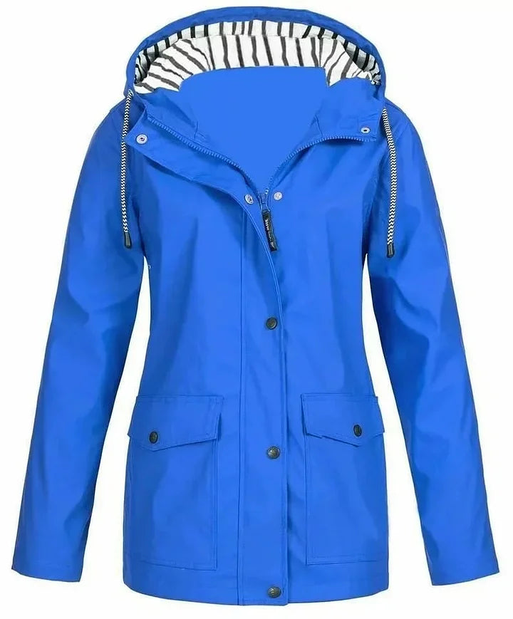 Ilektra - Giacca Impermeabile Elegante con Maniche Lunghe e Cappuccio