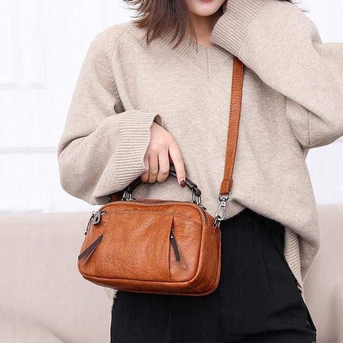 Finbjørg | Borsa Piccola e Versatile in Ombra di Cognac Dorato