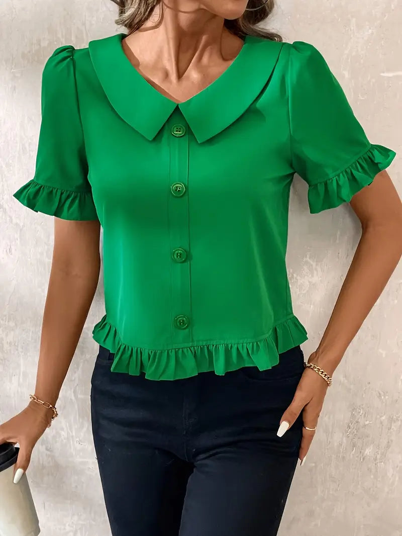Foteini - Elegante Blusa a Maniche Corte